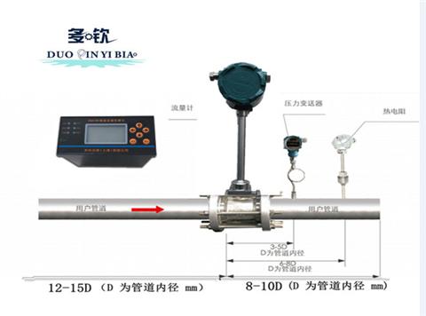 智能流量積算儀與渦街流量計接線示意圖